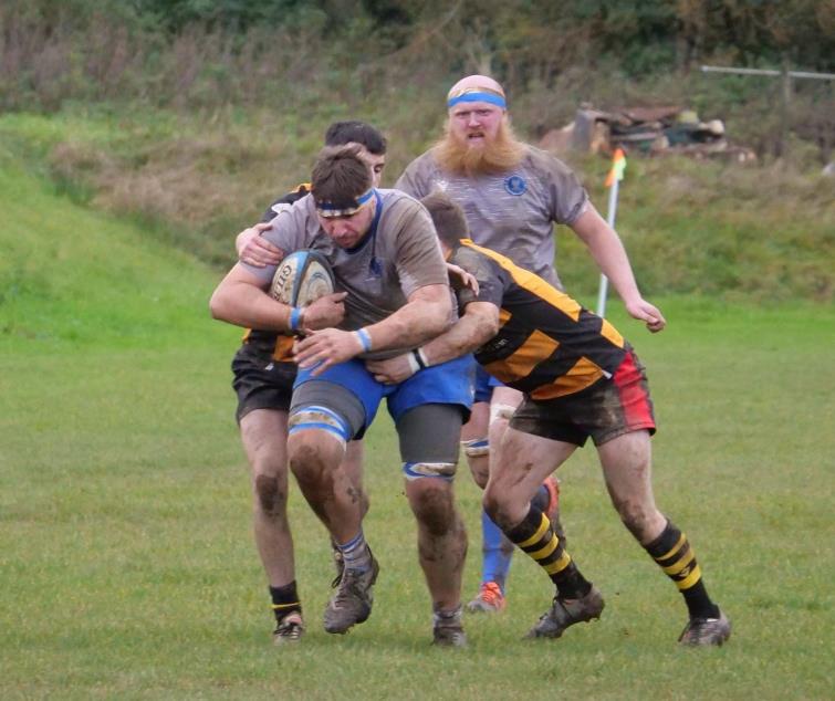 Karl Busch - on his way to the try line for Haverfordwest